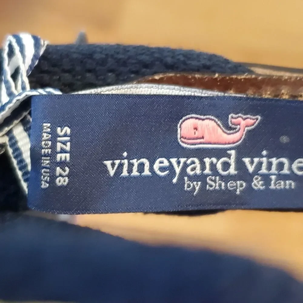 NEW‎ Vineyard Vines Boys Christmas Truck & Tree Canvas Club Belt Yellow Size 28